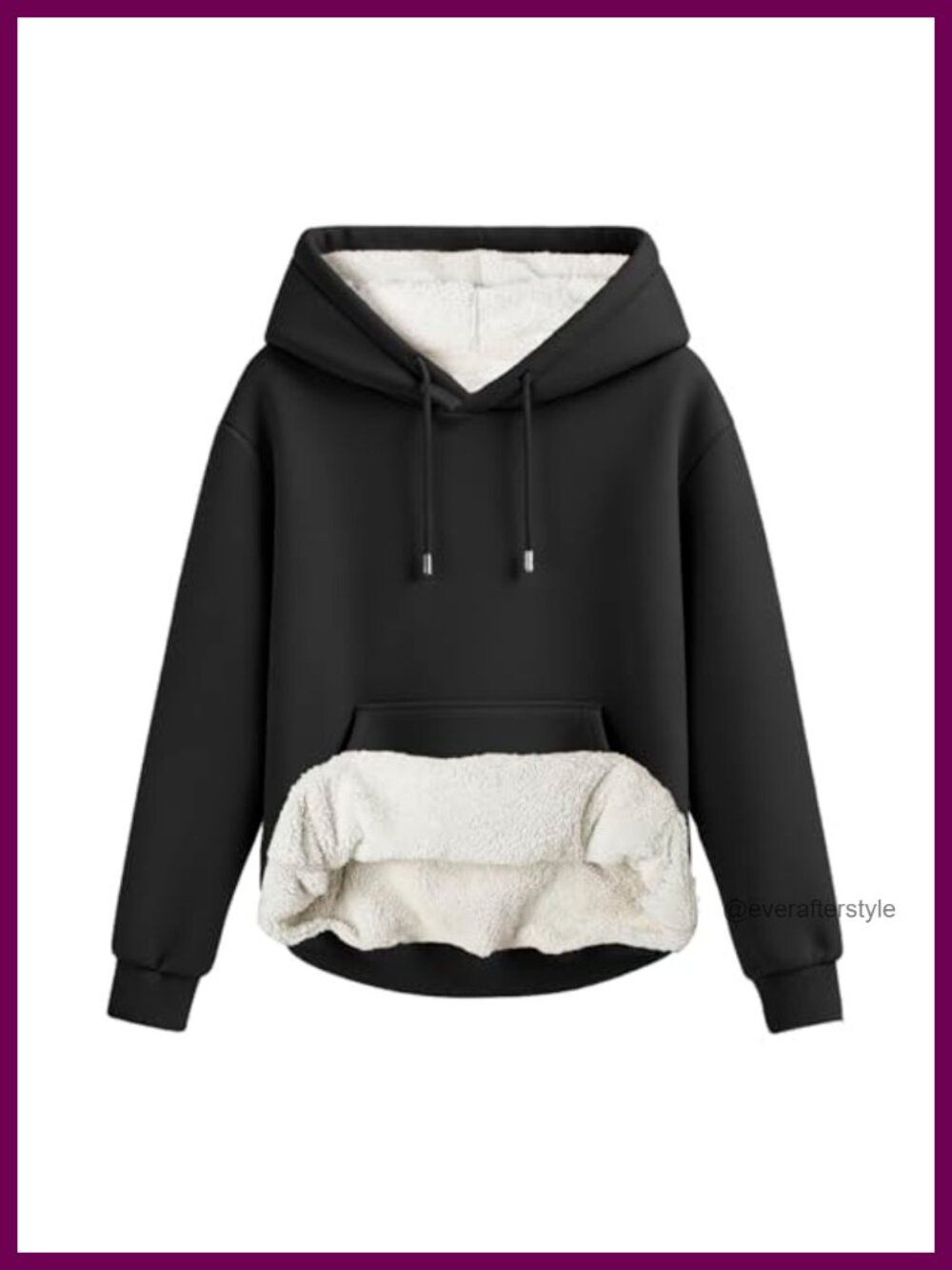 Sherpa Lined Cotton Hoodie Thick Fleece Pullover Sweatshirt Pocket